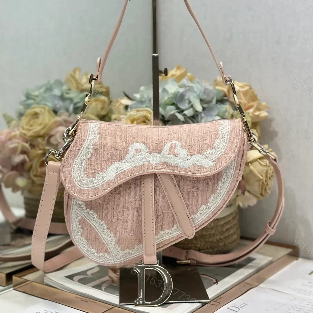 Dioramour Small Saddle Bag with Strap Soupir Pink — view 1