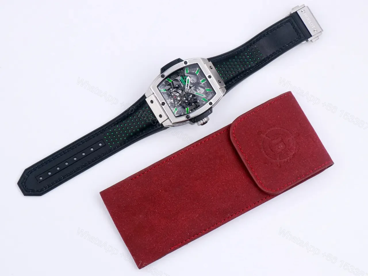 View 3 of Hublot Masterpiece 906 Tourbillon Watch Custom HUB 9006 Manual Wind Movement 18K Rose Gold/Platinum Plated Steel Case