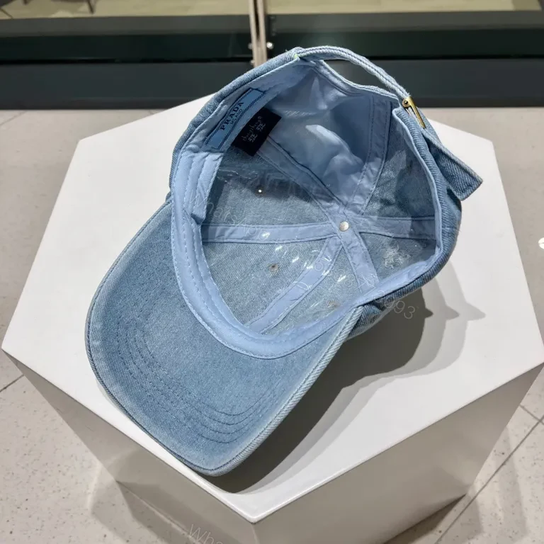 View 3 of Prada Denim Cap: Subtle Luxury Everyday Style