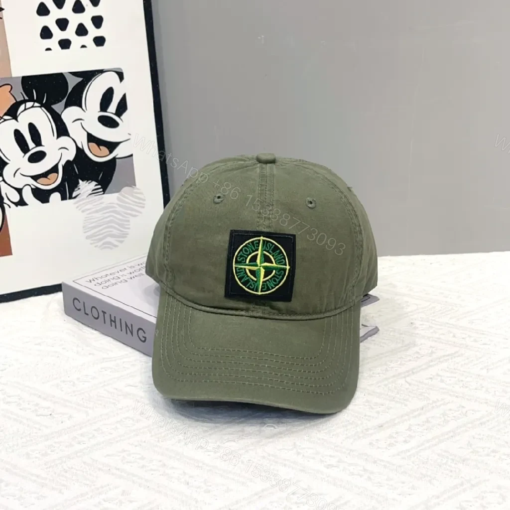 View 8 of Neutral Cotton Twill Cap with Stone-Inspired Patch, Structured Baseball Cap