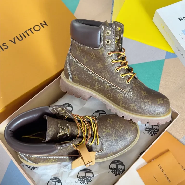 View 9 of Patterned Leather Boots with LV Hardware â€” Monogram Luxe Boots