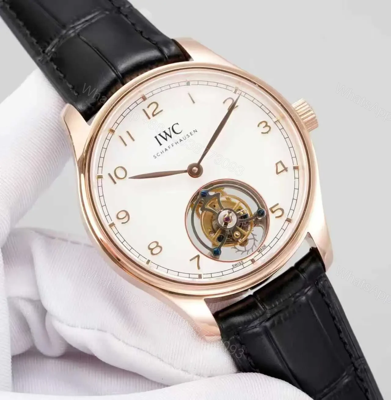View 2 of IWC Portugieser Hand-Wound Tourbillon Armor Gold / Silver IW5458-01