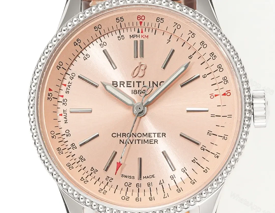 View 3 of Breitling Women’s Navitimer Automatic Watch – Copper Dial, Brown Leather Strap