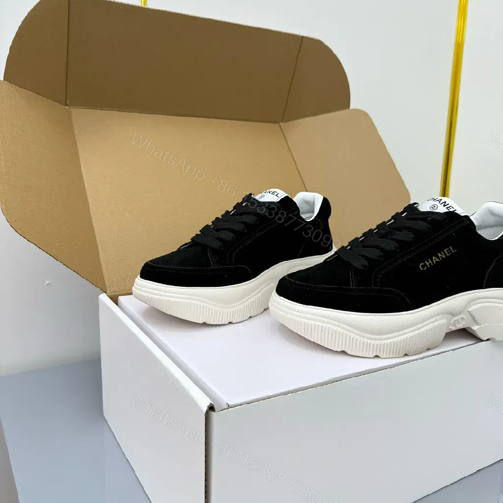 View 6 of Black Suede-White Chunky-Soled Sneaker: Modern Luxury Comfort