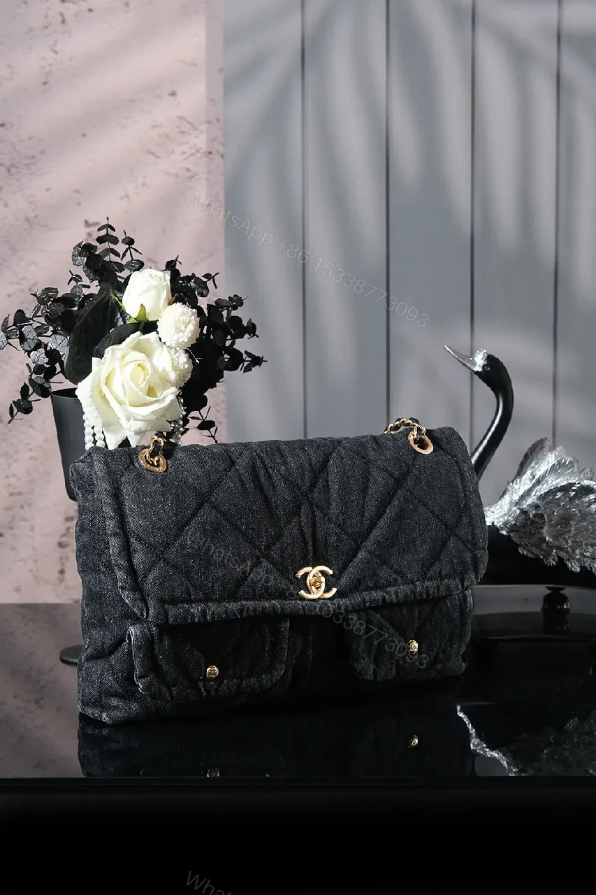 View 4 of Chic Velvet Quilted Flap Bag with Gold Chain - Evening