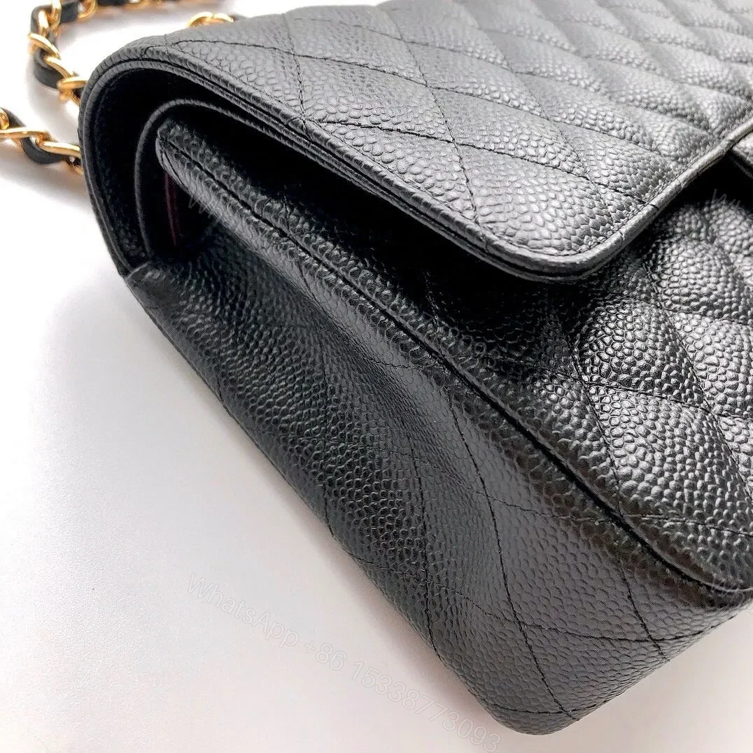 View 6 of CHANEL FLAP BAG 25 IN BLACK CAVIAR LEATHER GOLD HARDWARE