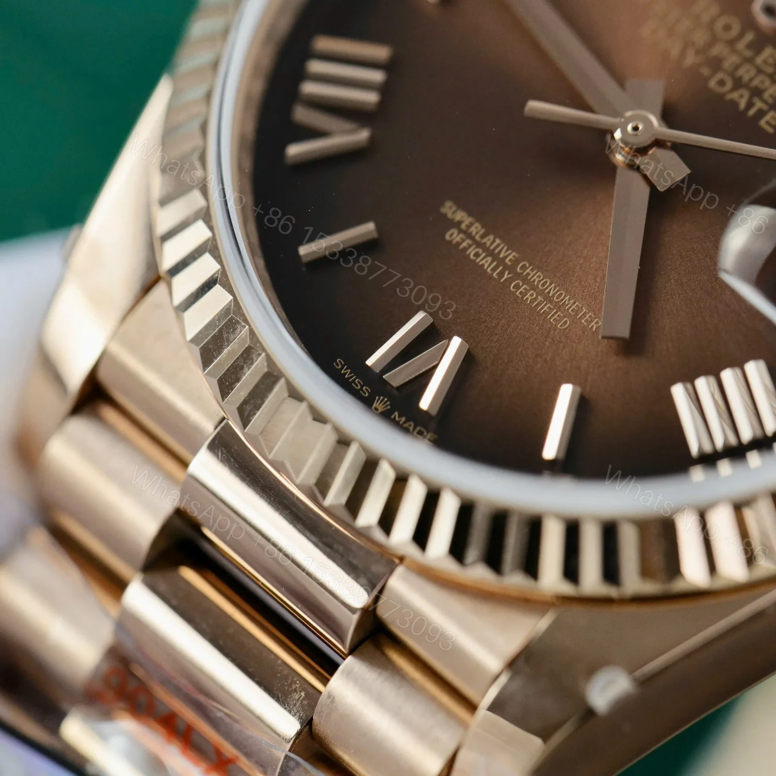 View 7 of Superclone Rolex Day-Date Brown Ombré Dial 128235-0075 36 mm