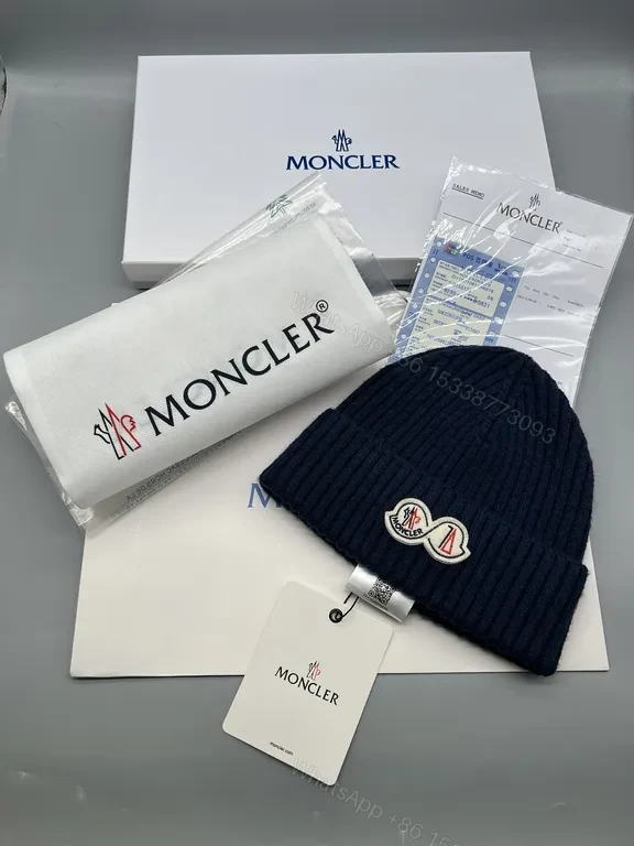 View 6 of Cozy Black Moncler Knit Beanie â€“ Luxury Streetwear Warmth