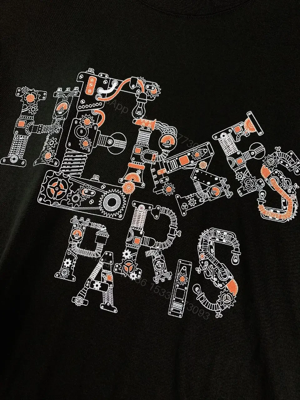 View 5 of Black Cotton Graphic Tee: Luxe-Inspired Statement Tee