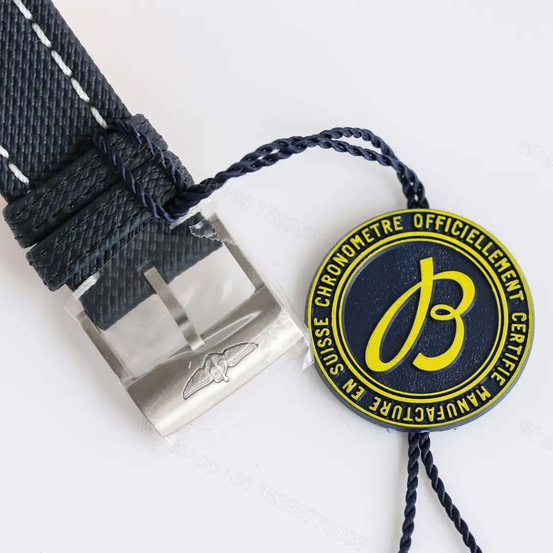 View 3 of V7 Factory Breitling Avenger Automatic GMT 45 – Blue Dial with Stainless Steel Case and Black Strap