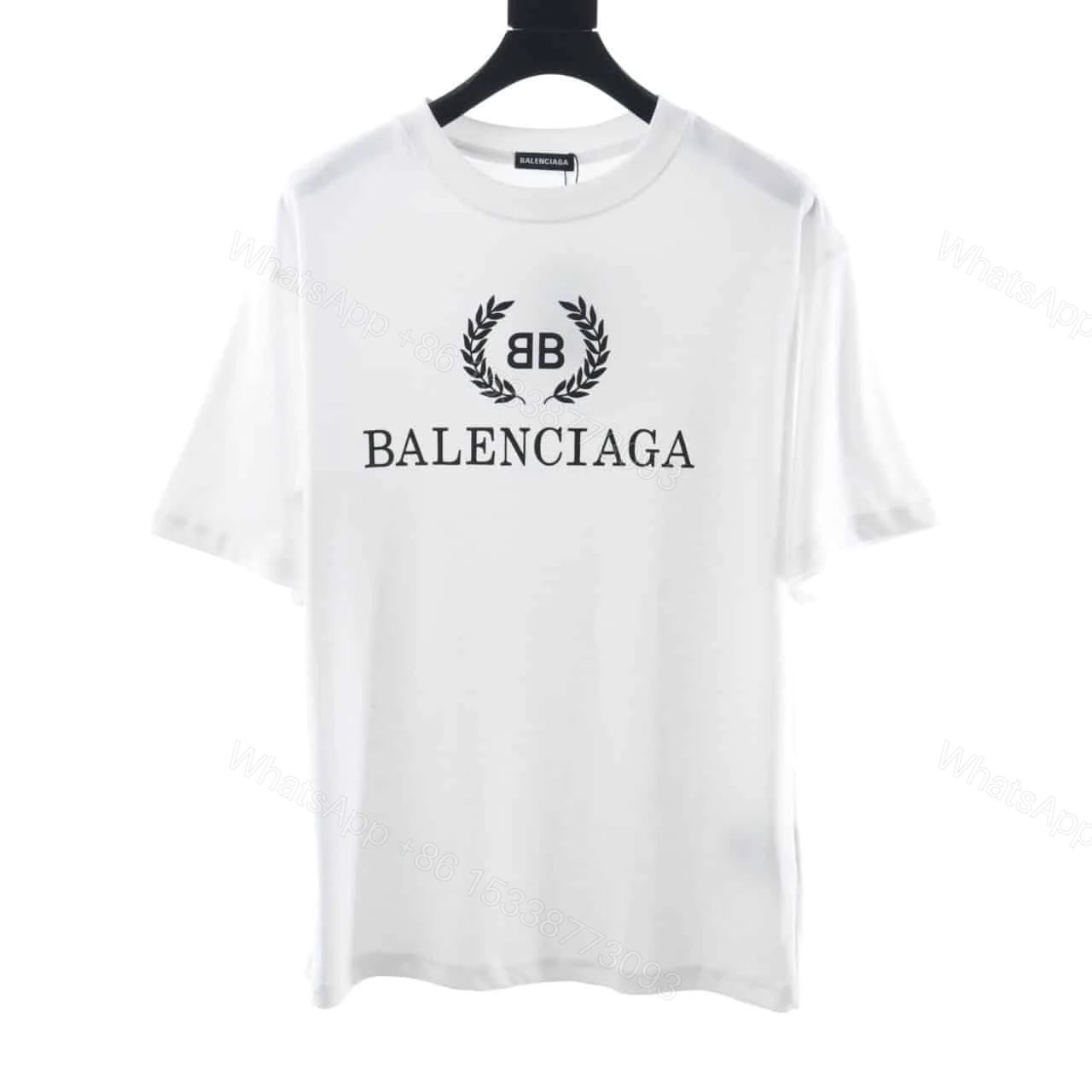 BALENCIAGA WHEAT EAR SHORT SLEEVE WHITE T SHIRT — view 1