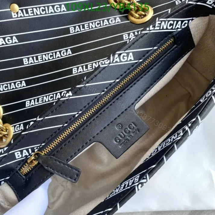 View 10 of Gucci Balenciaga GG Marmont Shoulder Bag YB413 in Leather