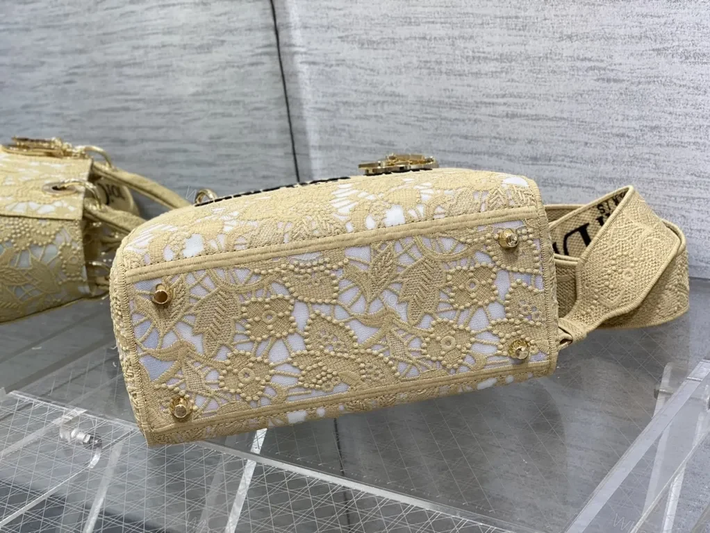 View 2 of Lace-Overlay Tote: Luxe Couture Chic Handbag - Dior Style