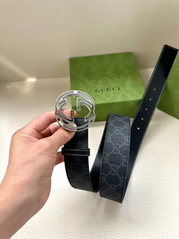 View 3 of GUCCI BELT WITH INTERLOCKING G BUCKLE 3.8CM – B106