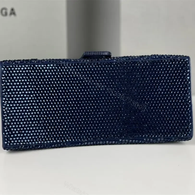 View 6 of 高仿Balenciaga*Hourglass系列沙漏包滿鑽深藍色S