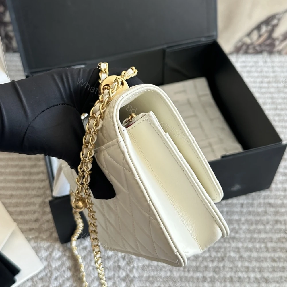 View 6 of Chanel Mini Single Flap Bag Gold Hardware White 19Cm