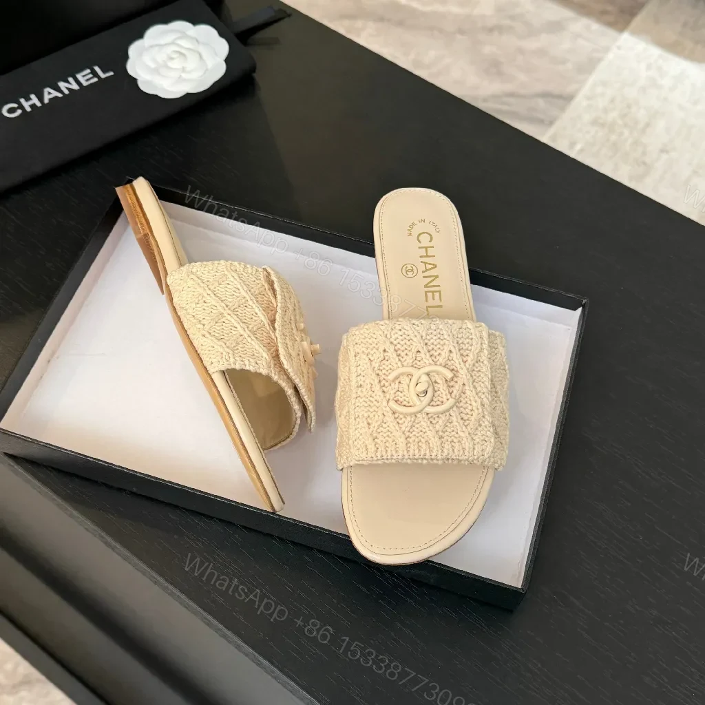 View 7 of Knit Texture Slides - Subtle Luxury Slip-Ons