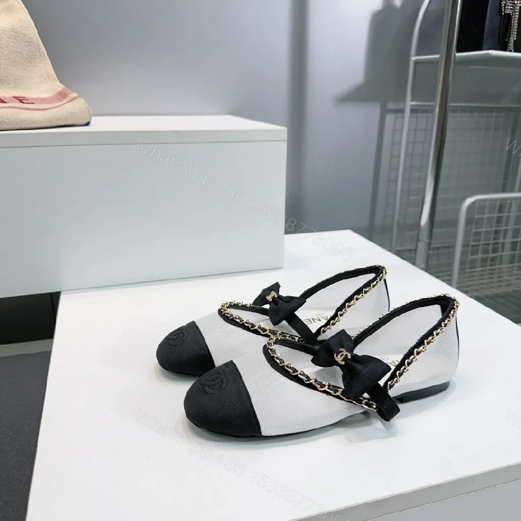 View 8 of Two-tone Luxe Slingback Flats: All-Day Comfort, Bow Accent