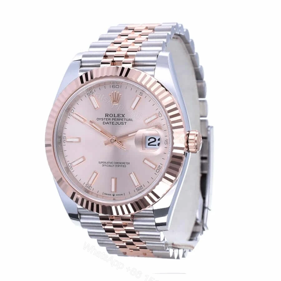 View 2 of Rolex Datejust 41 126331-0010 Super Clone: Everose Rolesor Sundust Dial