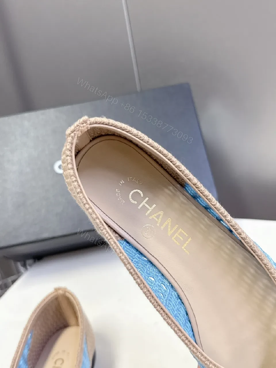 View 5 of Blue Knit Espadrille Loafers: Signature Detail