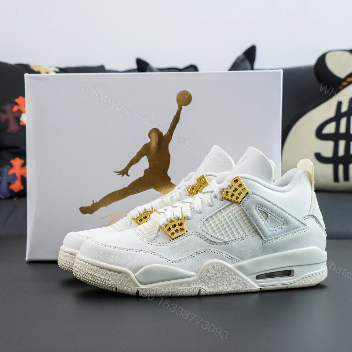 Air Jordan 4 Metallic Gold Reps — view 1