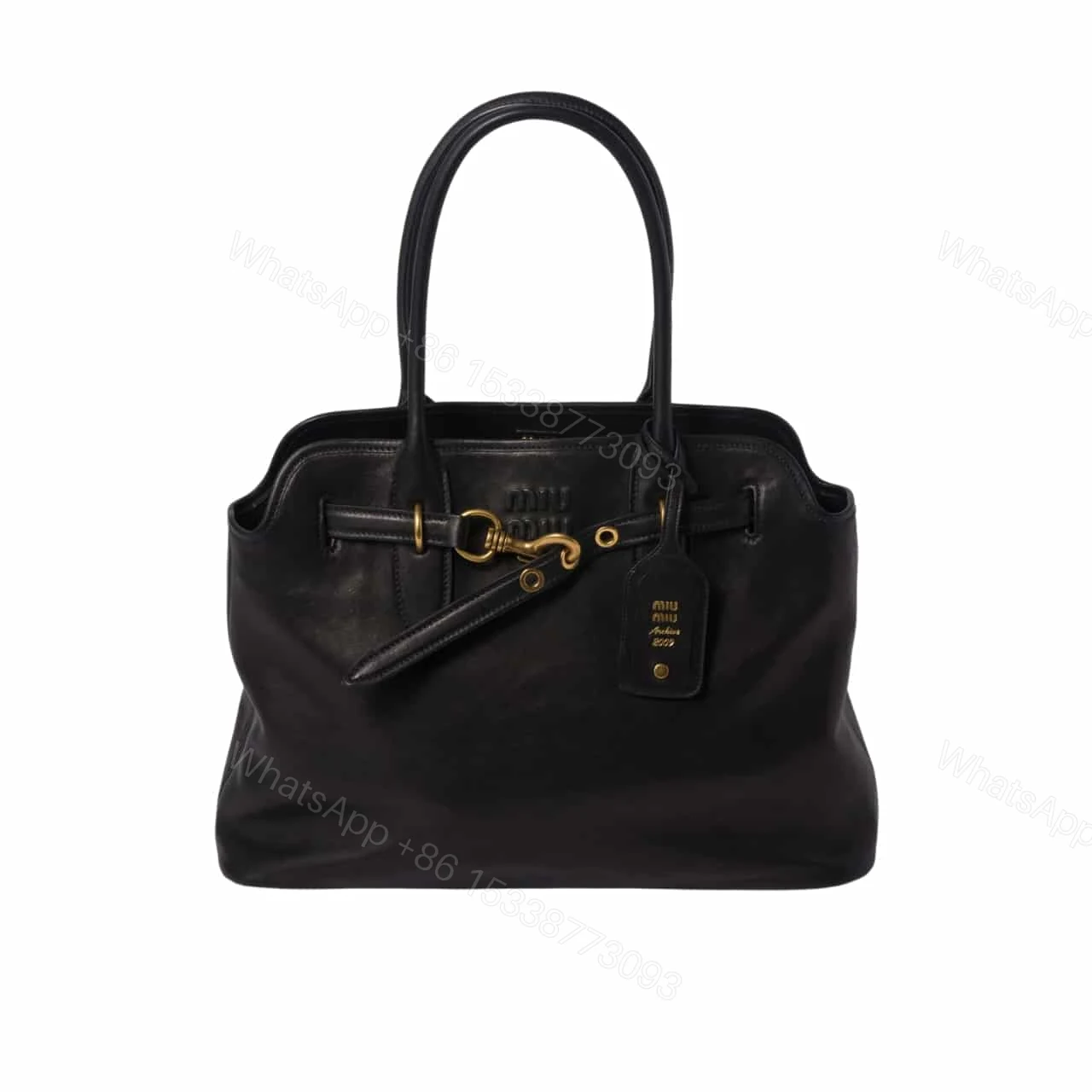 MIUMIU AVENTURE NAPPA BAG BLACK 41CM 5BG291 2BBLF0002 V OON — view 1