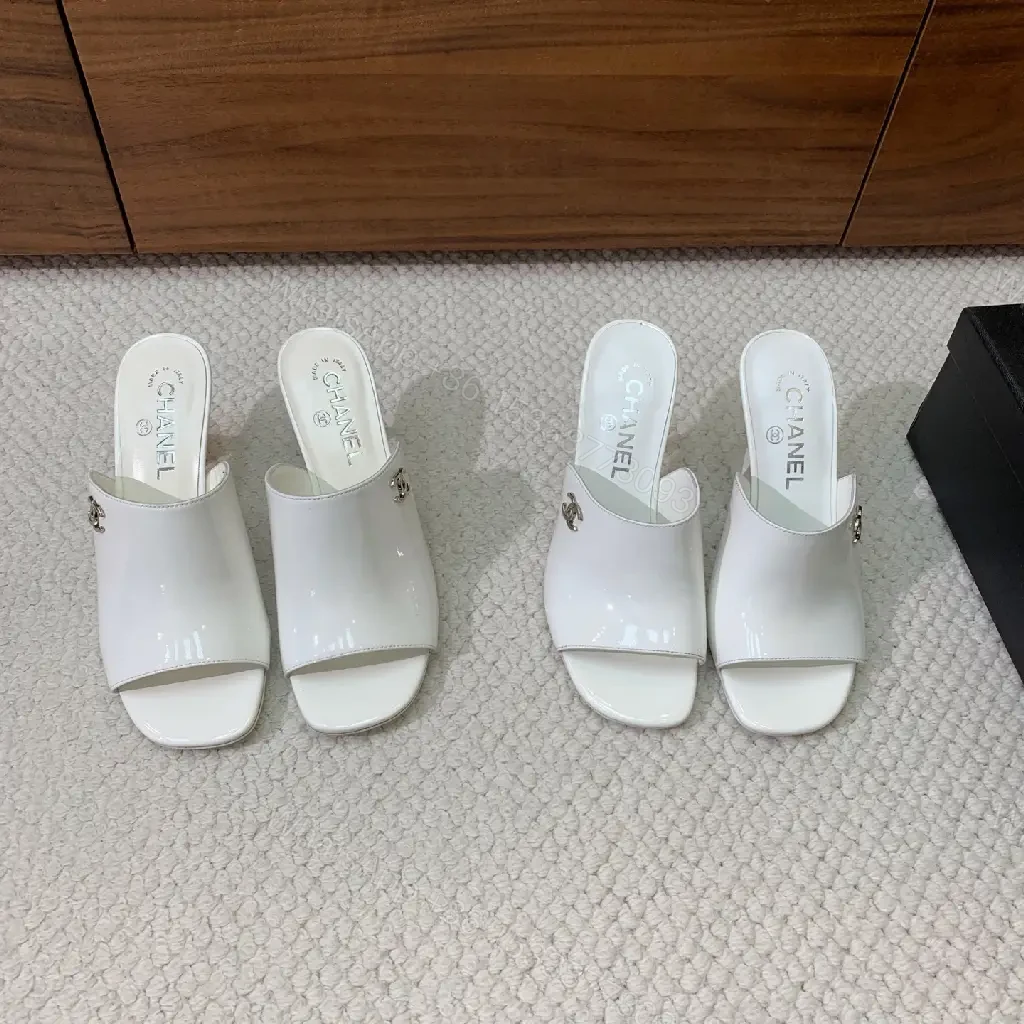 View 4 of White Satin Mules with Logo Hardware – Elevated Everyday Chic