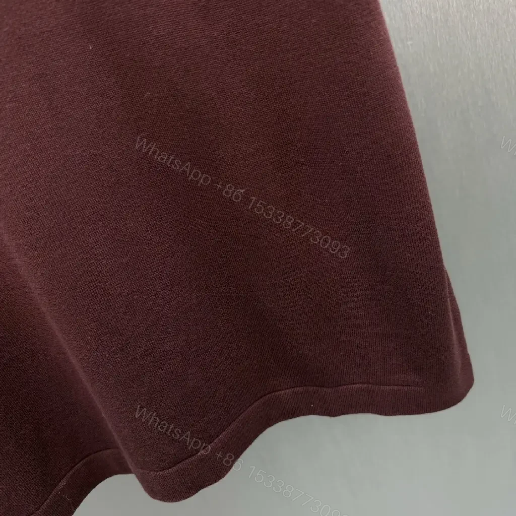 View 9 of Burgundy Cotton Tee: Minimal Luxury, LV Crest Shirt