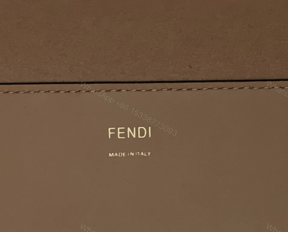 View 4 of Structured Minimalist Tote: Tan Leather, Fendi-Inspired Hardware