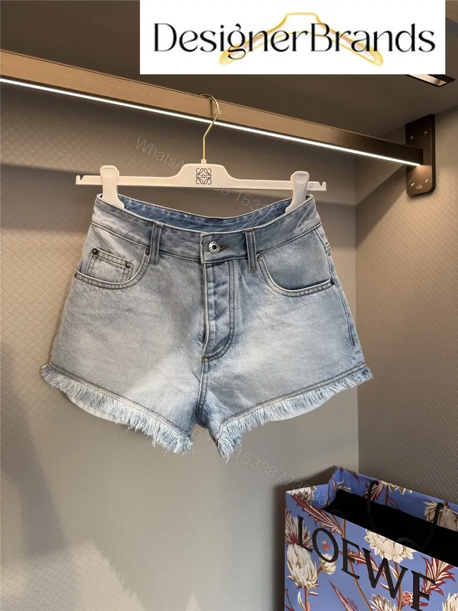 View 5 of LOEWE Paula Ibiza Anagram Embroidered Denim Shorts