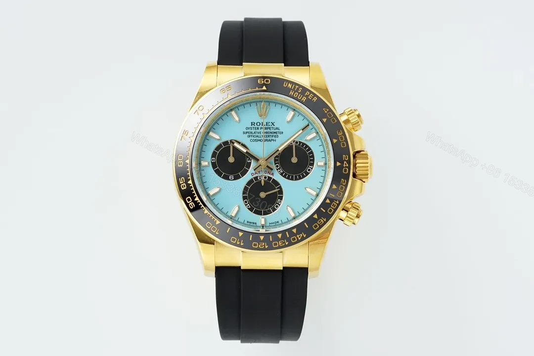 ROF Factory Clean Factory APS Daytona Gold Blue Dial Watch — view 1