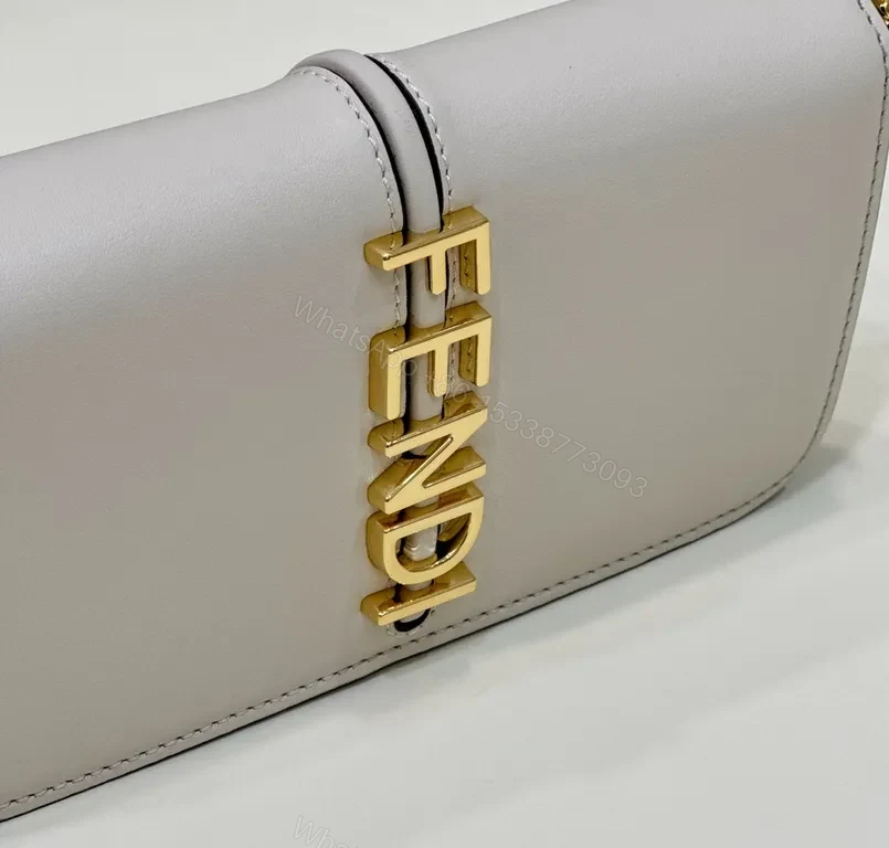 View 7 of Chic White Leather Set: Gold Chain, Designer-Inspired Bag