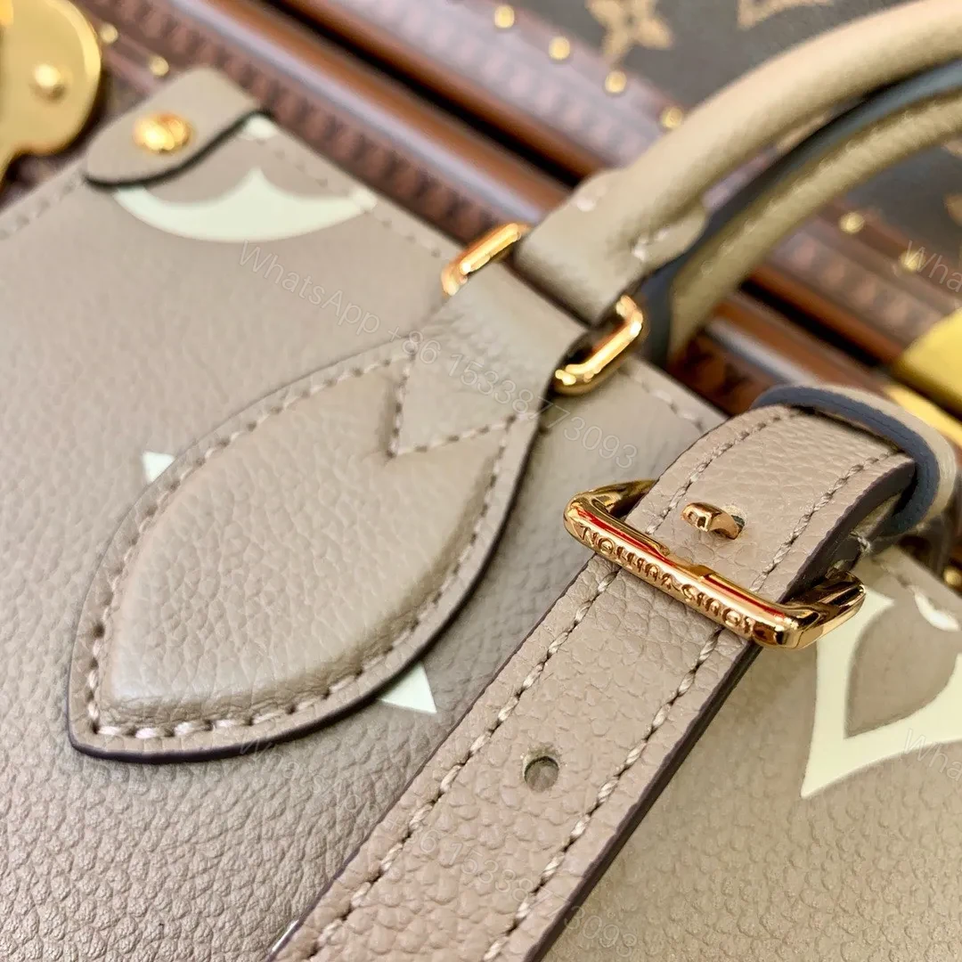 View 6 of Louis Vuitton LV Onthego Woman’s Grey Cowhide Leather Handbags 25cm