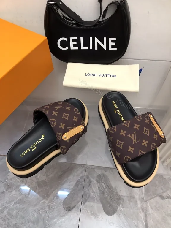Bold Monogram Slides: Luxury Comfort & LV-Inspired Detailing — view 5