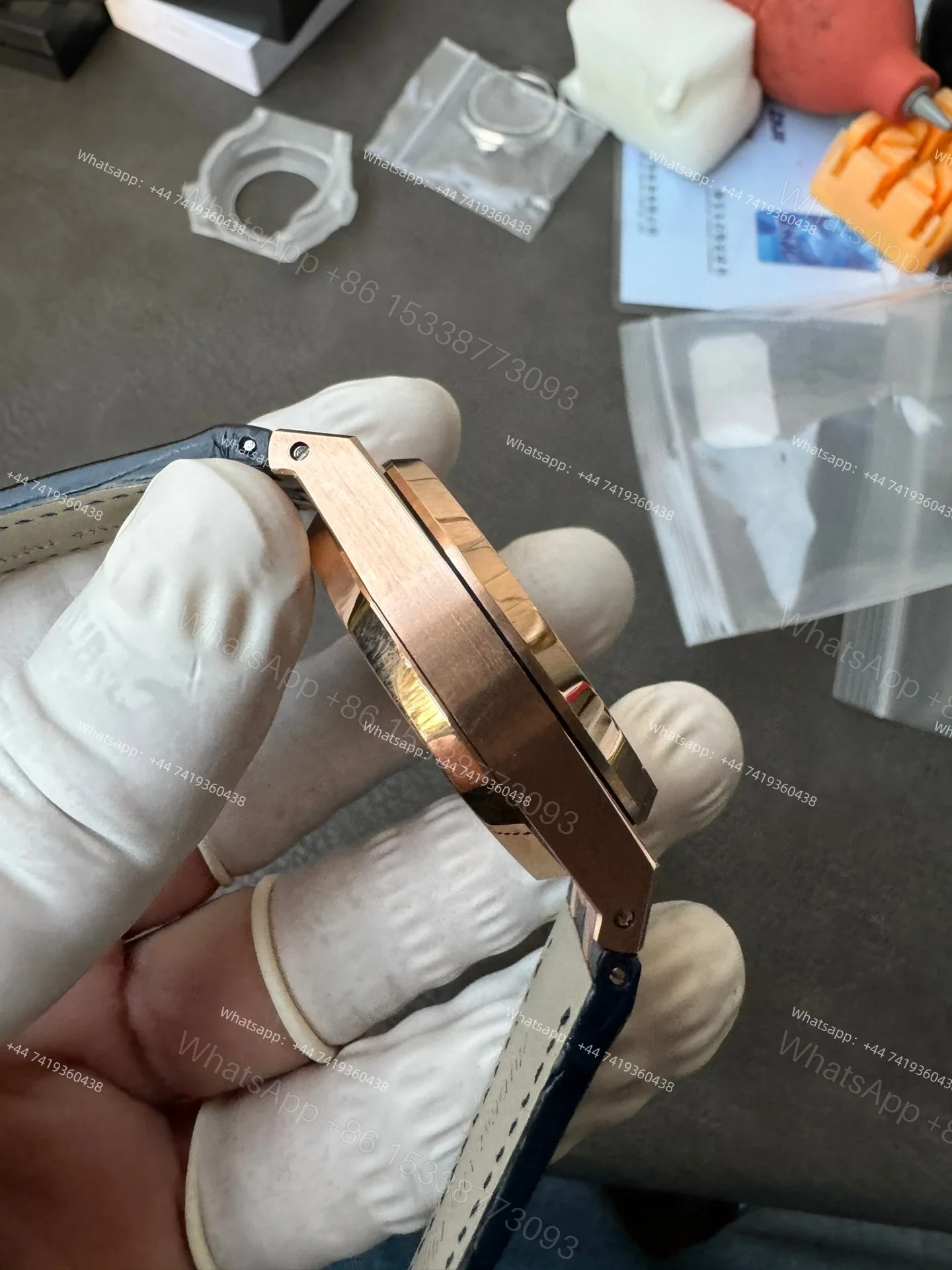 View 9 of Audemars Piguet Super Clone Royal Oak Rose Gold Blue Dial 26331OR Chronograph