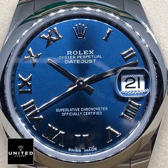 View 6 of Rolex Datejust 178240-0037 Midsize Blue Steel Replica