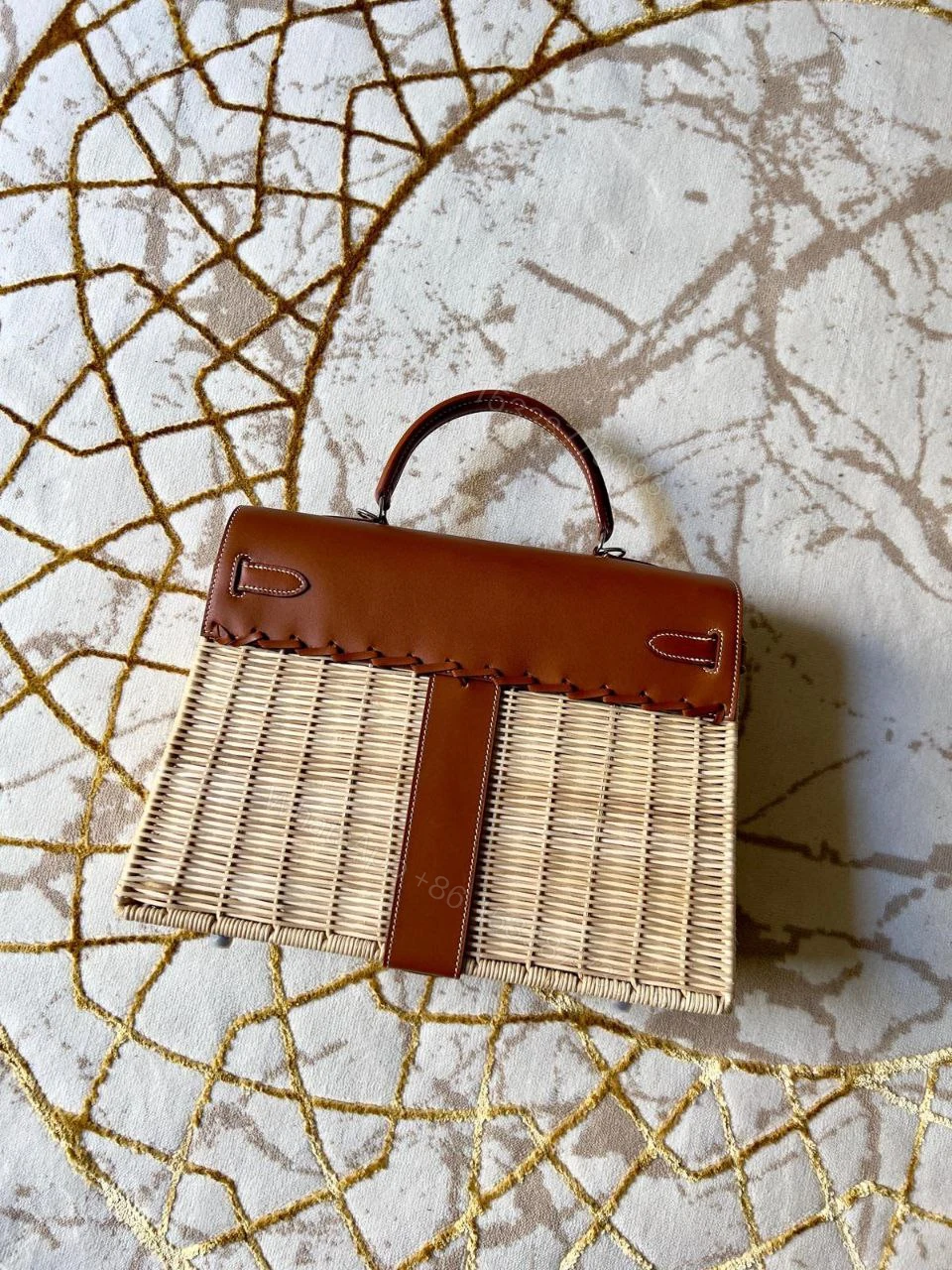 View 3 of Hermes First Edition Barenia & Osier Picnic Kelly 35