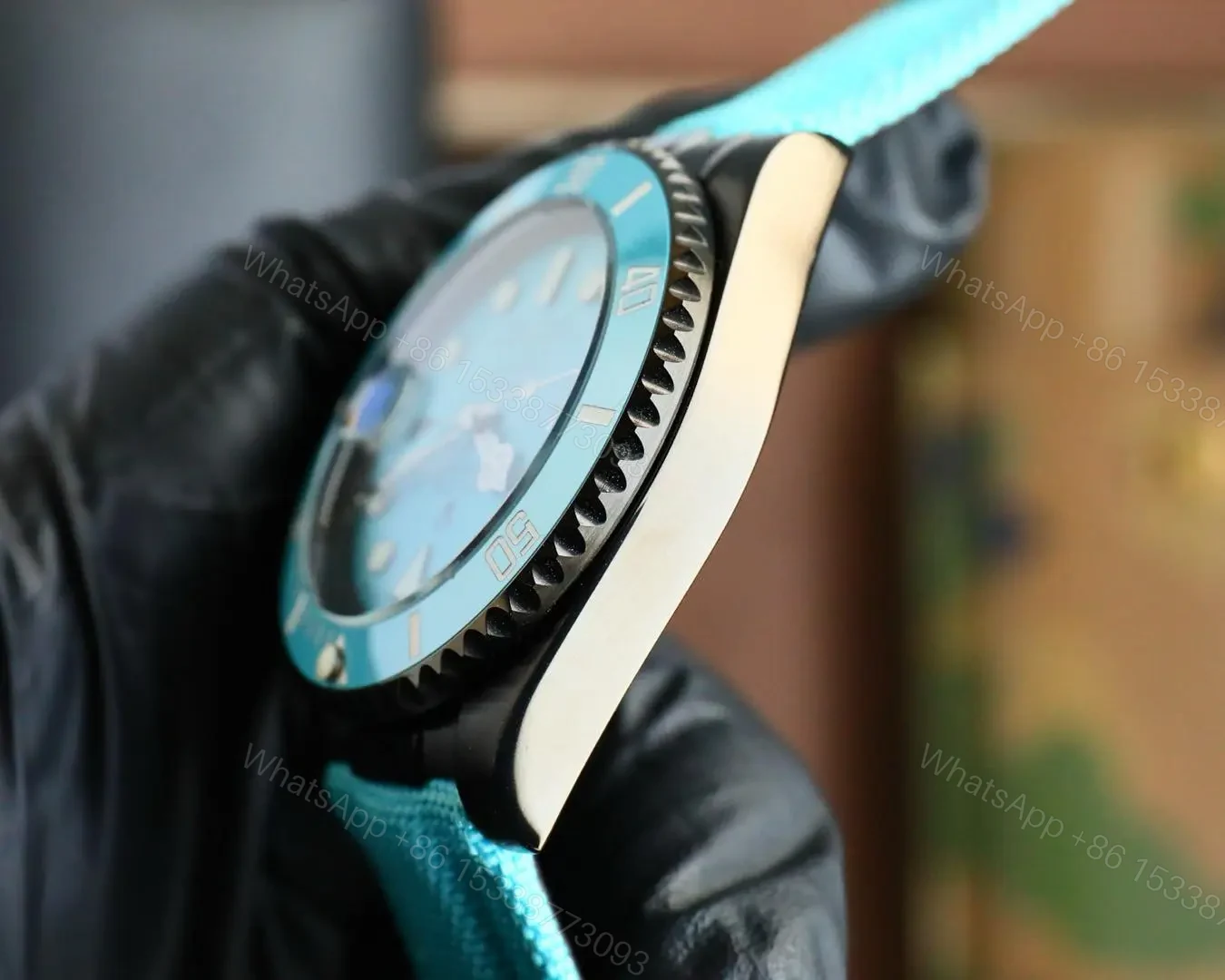 View 6 of Blaken Custom Rolex Submariner Tiffany Blue Strap 40mm RG-BLAKEN-SUB-40MM-TIFFANY-STRAP