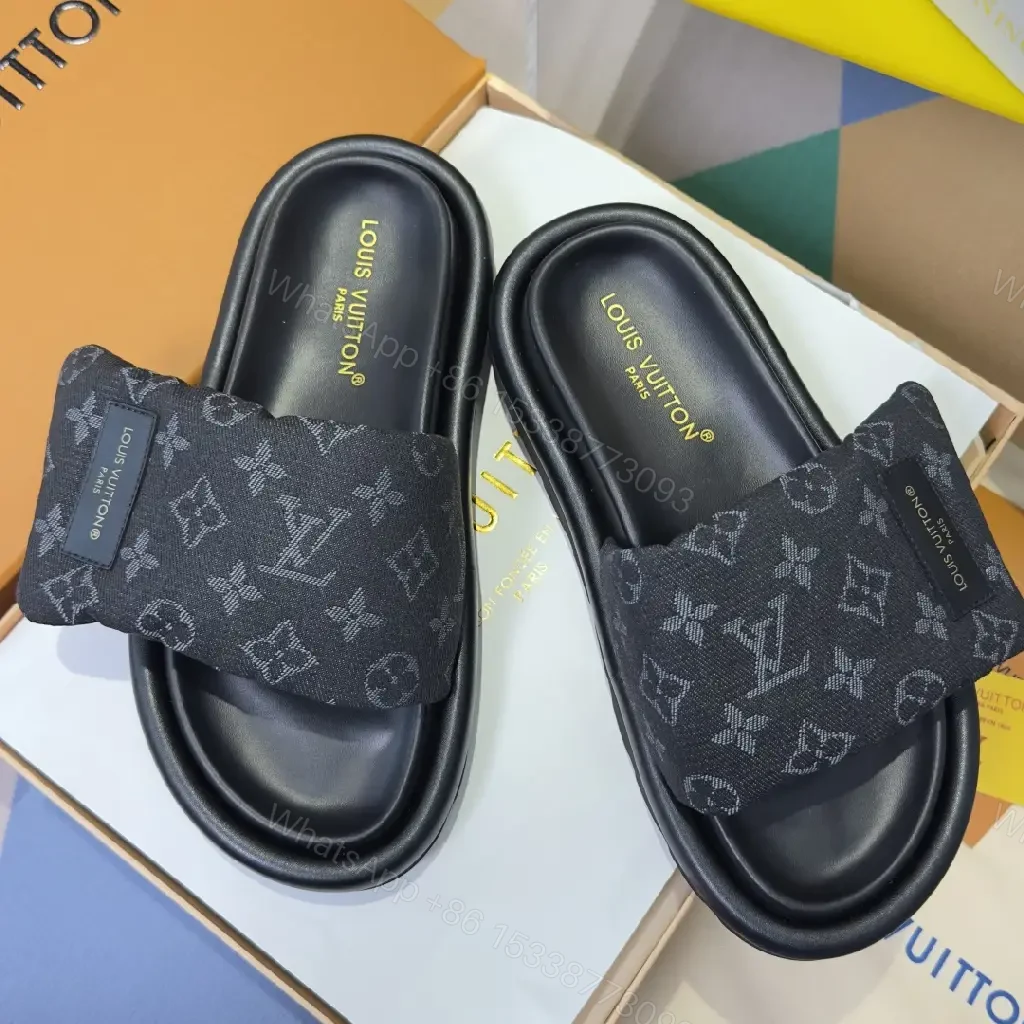 View 4 of Monogram-Print Slide Sandals with Signature Comfort