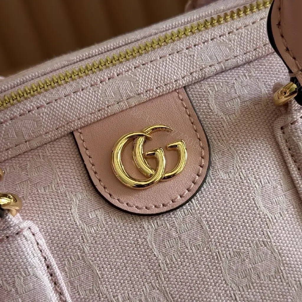 View 2 of Soft Pink Jacquard Satchel: Subtle Pattern, Bold Presence