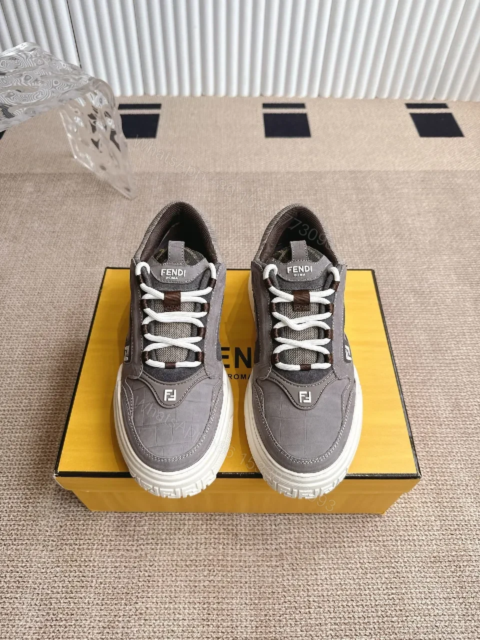 View 2 of Grey Textile Modern Luxe Sneaker with Cushioned Comfort