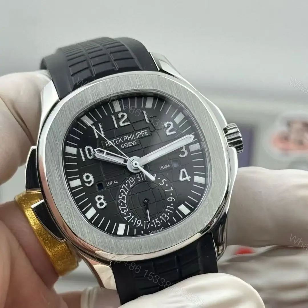 View 5 of Replica Patek Philippe Aquanaut Travel Time Stainless Steel Watch 5164A-001
