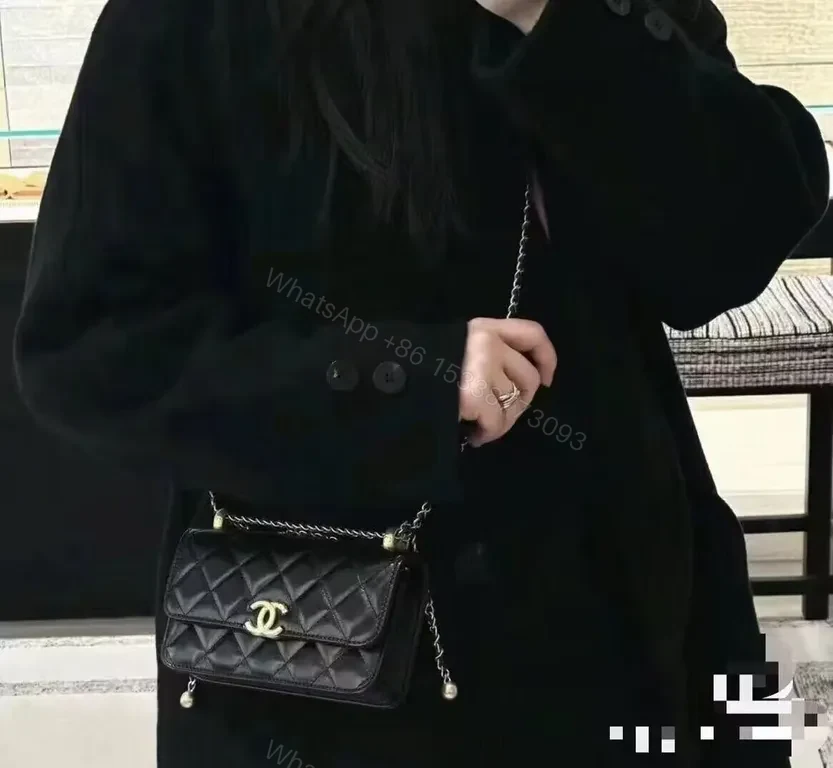 View 3 of Shimmer Quilted Leather Crossbody: Luxury Interlock Bag