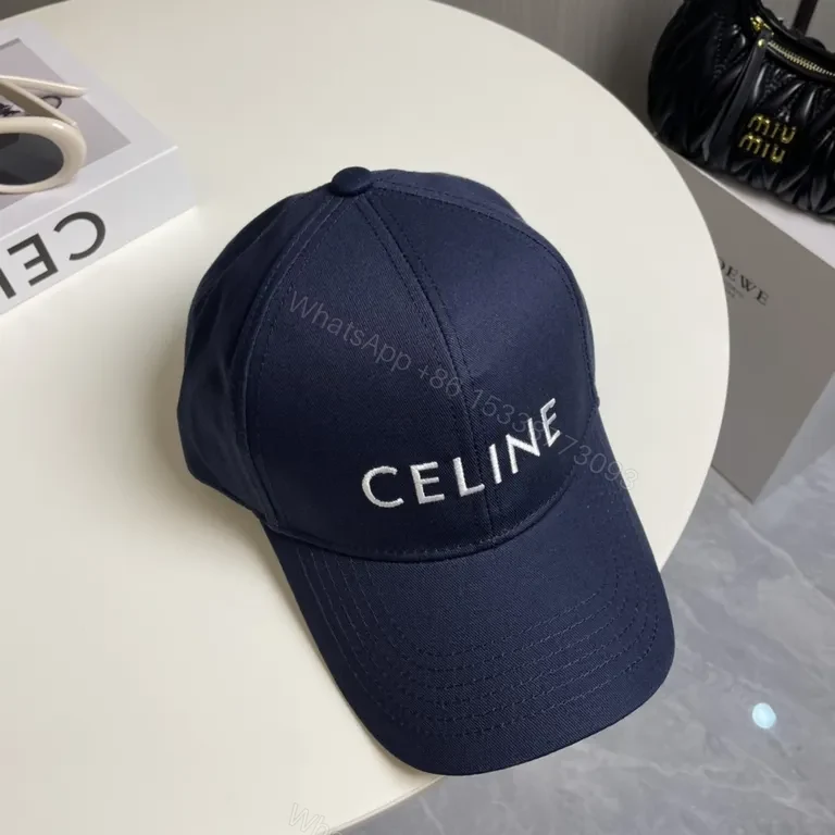 View 3 of Navy CELINE-Inspired Cap: Minimalist Luxury Baseball Hat