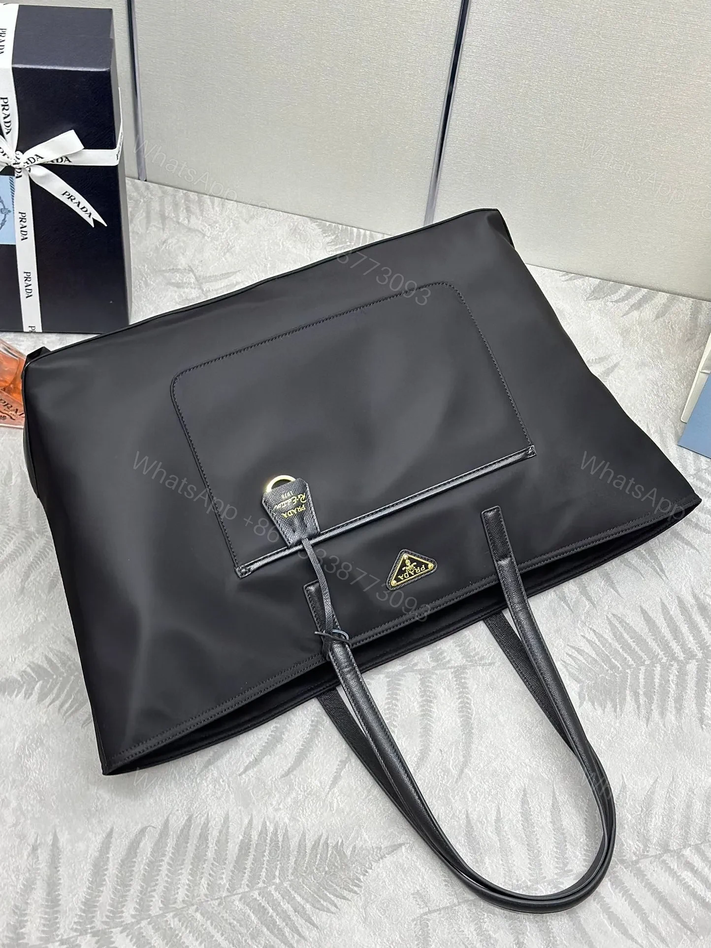 View 2 of CLASSIC TOTE BAG 43 IN BLACK RE-NYLON FABRIC