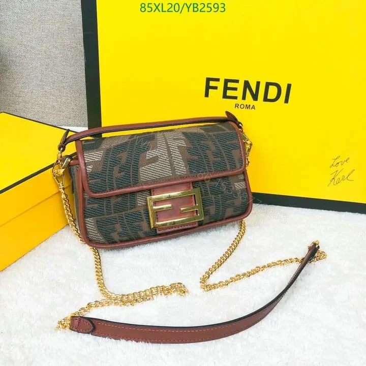 View 3 of Fendi Baguette Bag in Fish-Eye Motif Canvas YS24742 – Stylish Design
