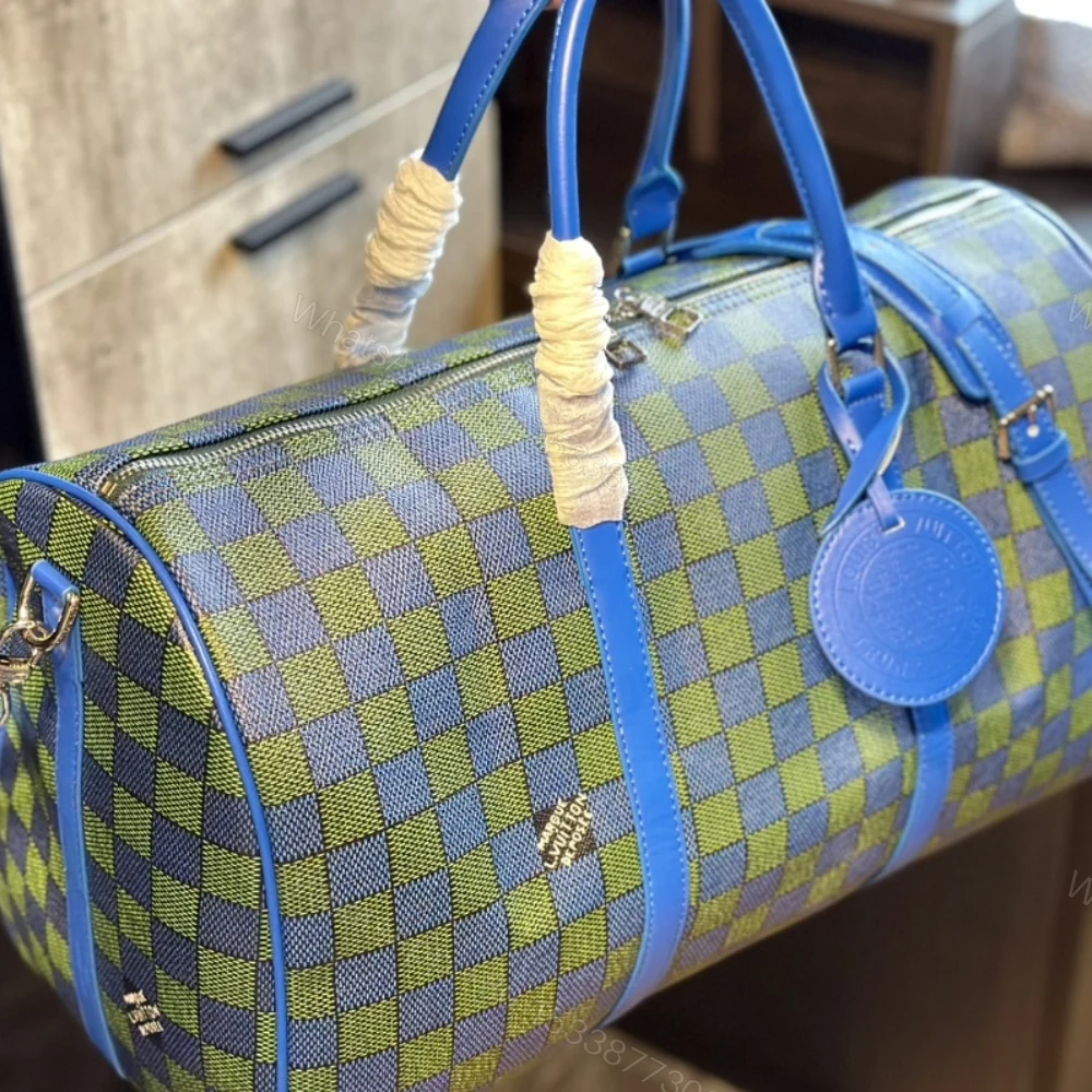 View 5 of Louis Vuitton Keepall Bandoulière Blue Green 45Cm