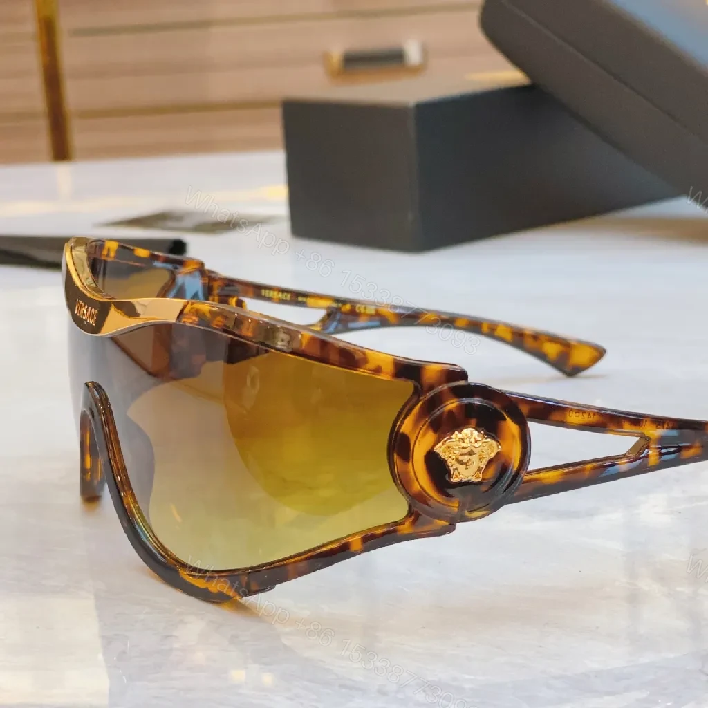 View 8 of Amber Frame Futuristic Sunglasses — Luxury UV Protection, Durable, Comfortable