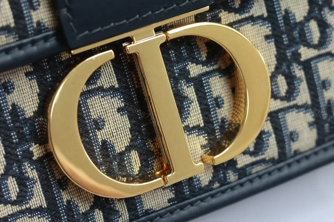 View 7 of Crossbody Bag: Monogram Pattern, Black Leather, Compact, Gold Clasp
