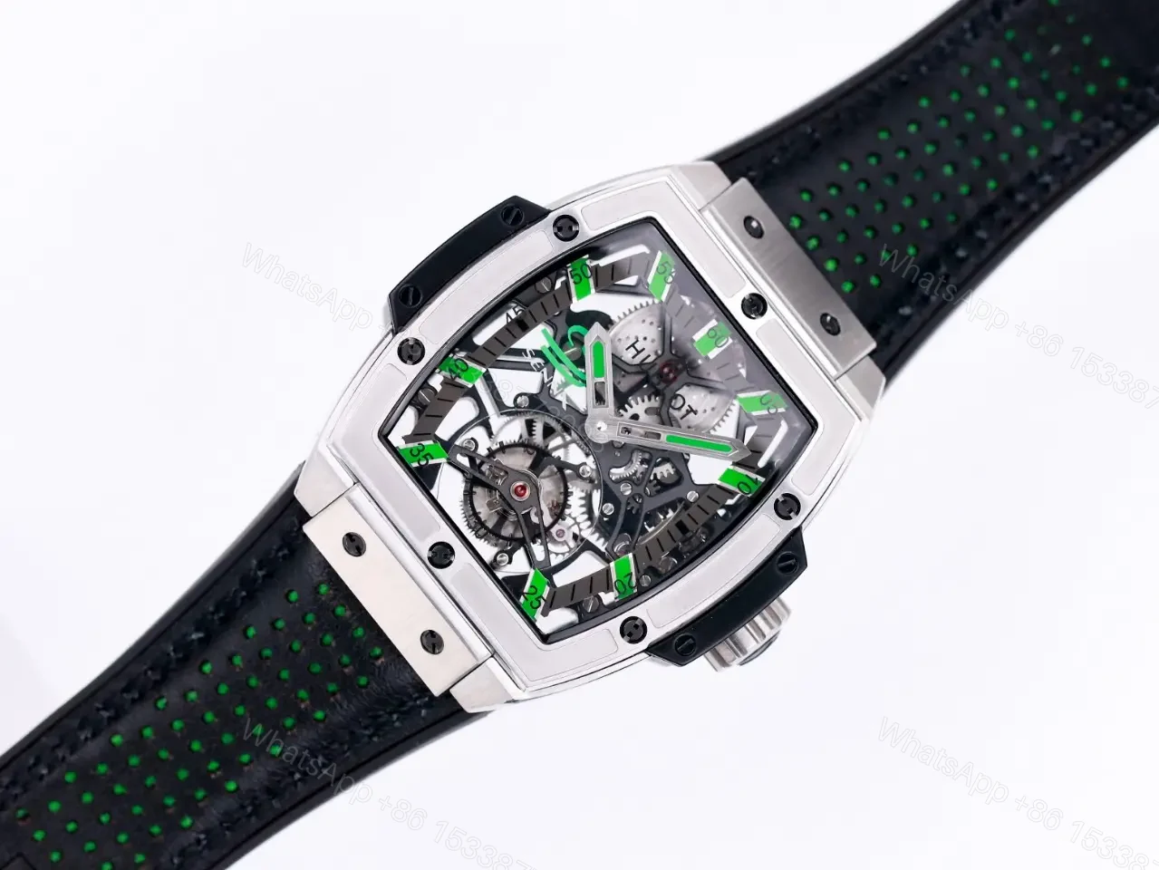 View 9 of Hublot Masterpiece 906 Tourbillon Watch Custom HUB 9006 Manual Wind Movement 18K Rose Gold/Platinum Plated Steel Case